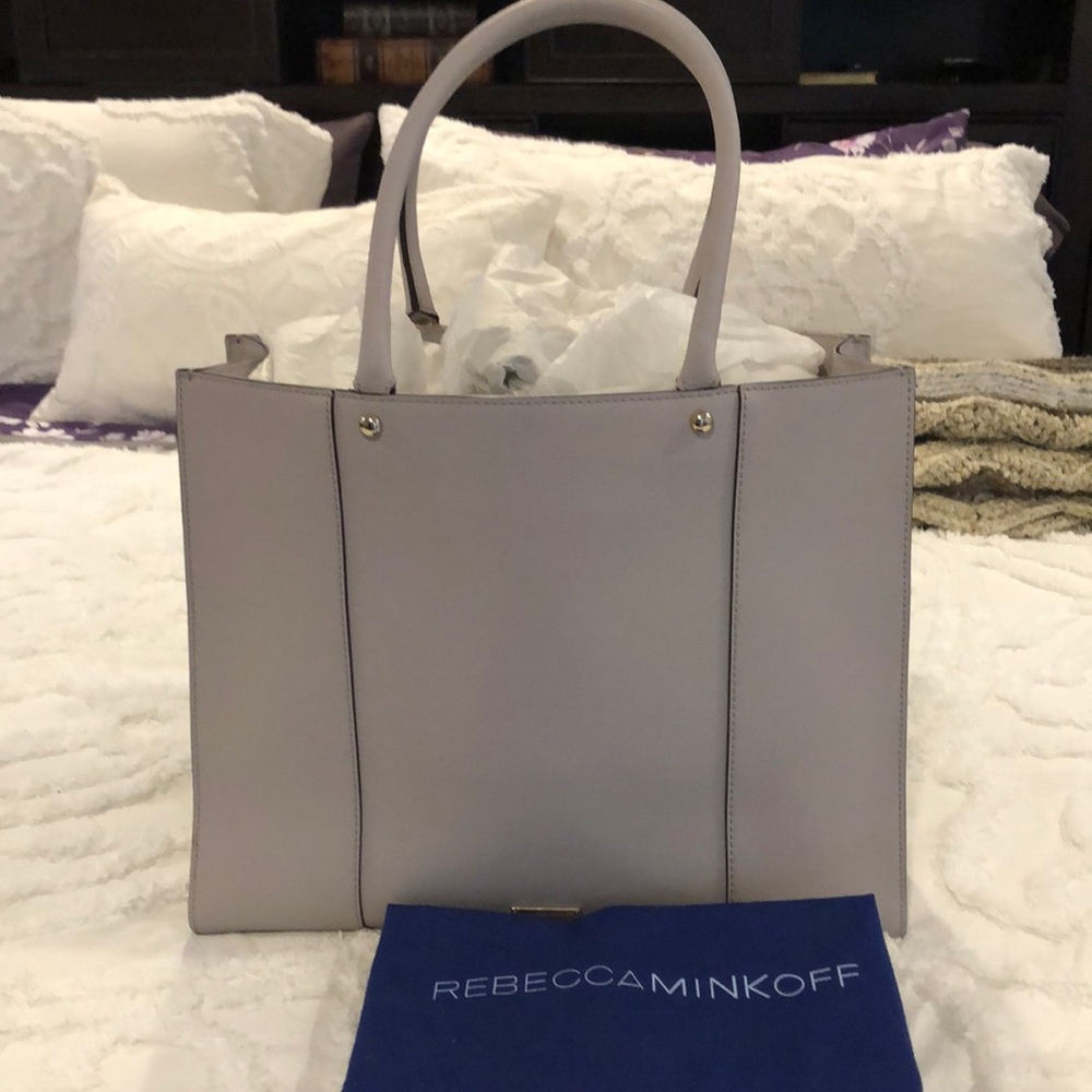 Rebecca Minkoff Saffiano tote gray